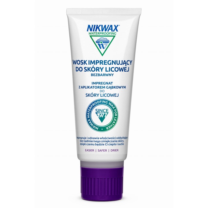 WOSK IMPREGNUJĄCY DO SKÓRY LICOWEJ NIKWAX 100 ml gąbka bezbarwny (w kremie)