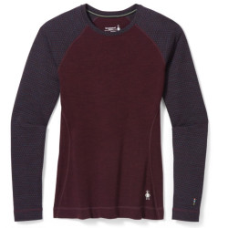 Smartwool Classic Thermal Merino Pattern koszulka damska, Black Cherry Dot