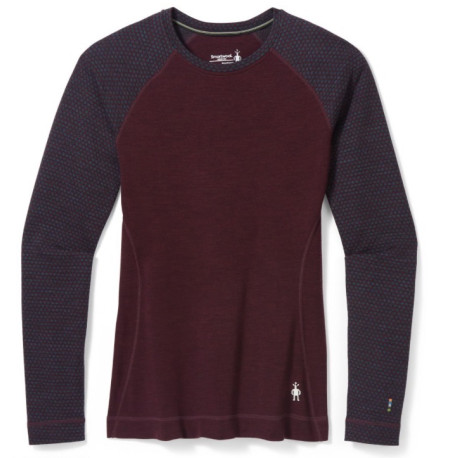Smartwool Classic Thermal Merino Pattern koszulka damska, Black Cherry Dot
